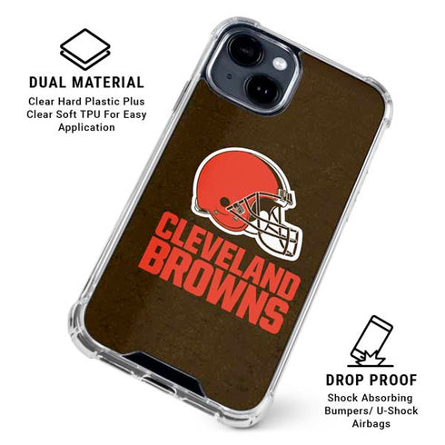 NFL Cleveland Browns Distressed iPhone 15 Clear Case