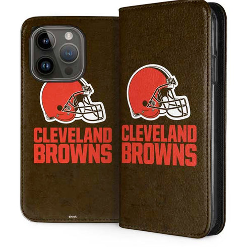 NFL Cleveland Browns Distressed iPhone 15 Pro Folio Case