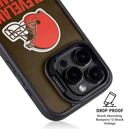 NFL Cleveland Browns Distressed iPhone 15 Pro Max Kickstand Case