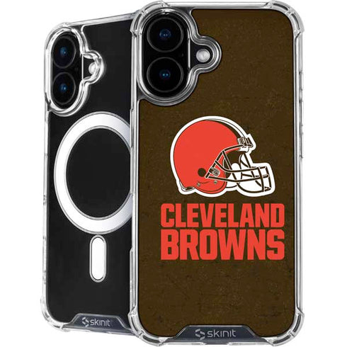 NFL Cleveland Browns Distressed iPhone 16 MagSafe Case