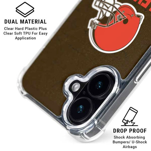 NFL Cleveland Browns Distressed iPhone 16 MagSafe Case