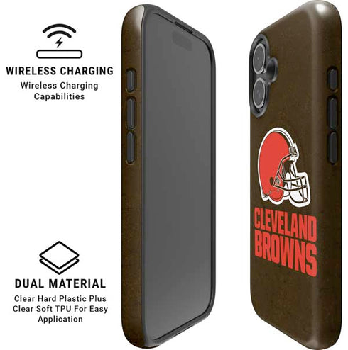 NFL Cleveland Browns Distressed iPhone 16 Magsafe Impact Case