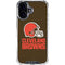 NFL Cleveland Browns Distressed iPhone 16 Plus Clear Case