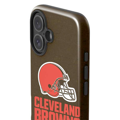 NFL Cleveland Browns Distressed iPhone 16 Plus Impact Case
