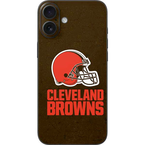NFL Cleveland Browns Distressed iPhone 16 Plus Skin