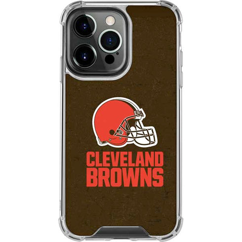 NFL Cleveland Browns Distressed iPhone 16 Pro Clear Case