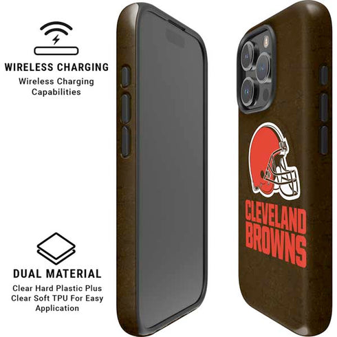NFL Cleveland Browns Distressed iPhone 16 Pro Magsafe Impact Case