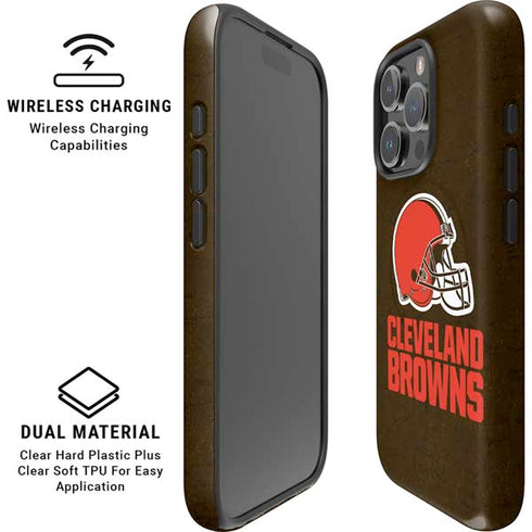 NFL Cleveland Browns Distressed iPhone 16 Pro Max Magsafe Impact Case
