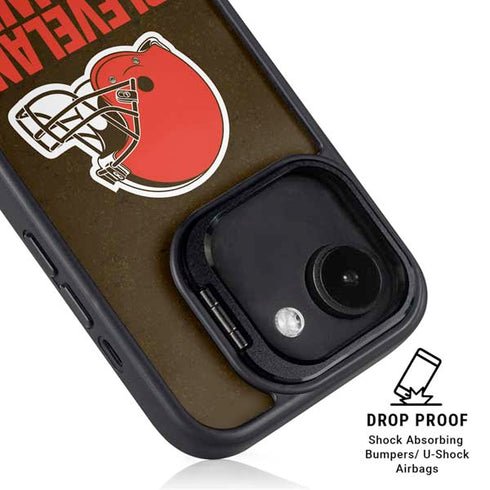 NFL Cleveland Browns Distressed iPhone 16e Kickstand Case