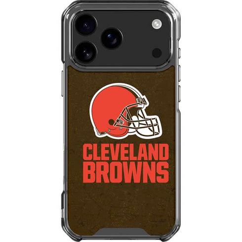 NFL Cleveland Browns Distressed iPhone 18 Pro Max Clear Case