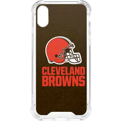 NFL Cleveland Browns Distressed iPhone XS Clear Case