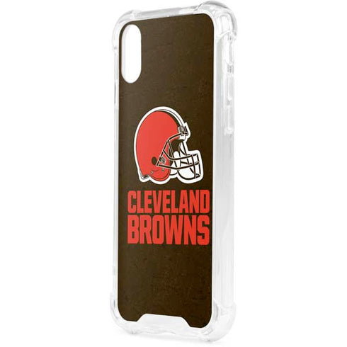 NFL Cleveland Browns Distressed iPhone XS Clear Case