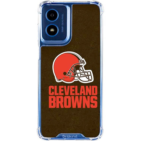 NFL Cleveland Browns Distressed Moto G 5G (2024) Clear Case