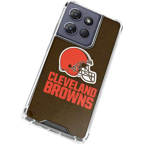NFL Cleveland Browns Distressed Moto G Play 5G (2025) Clear Case