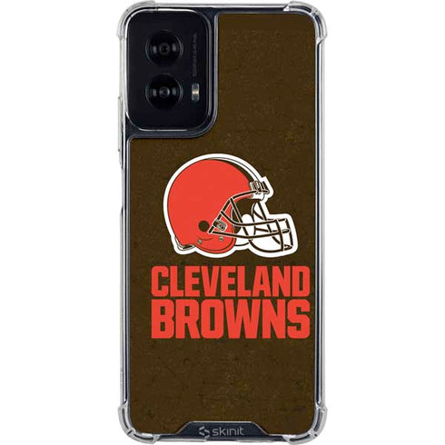 NFL Cleveland Browns Distressed Moto G Power 5G (2024) Clear Case