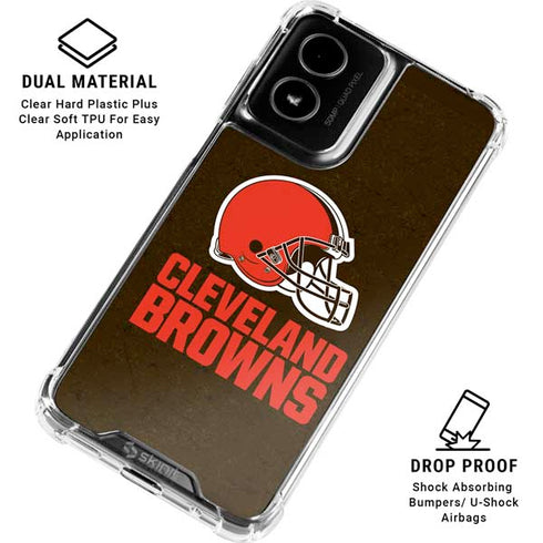 NFL Cleveland Browns Distressed Moto G Power 5G (2024) Clear Case