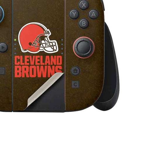 NFL Cleveland Browns Distressed Nintendo Switch 2 (2025) Joy-Con Controller Skin