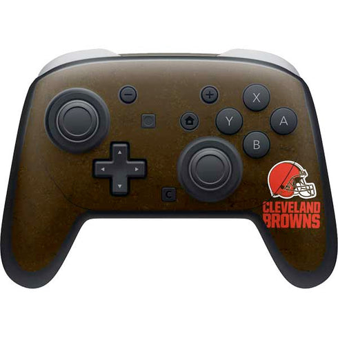 NFL Cleveland Browns Distressed Nintendo Switch 2 (2025) Pro Controller Skin