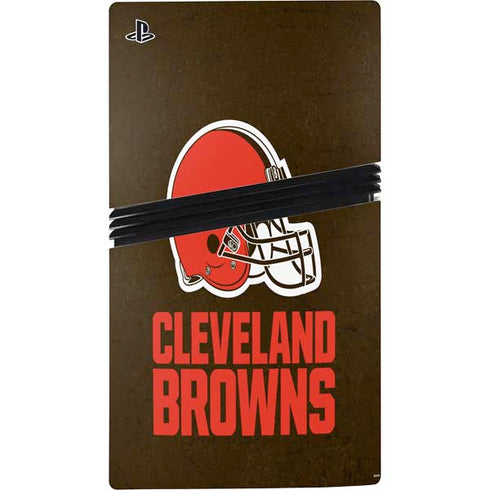 NFL Cleveland Browns Distressed PS5 Pro Bundle Skin
