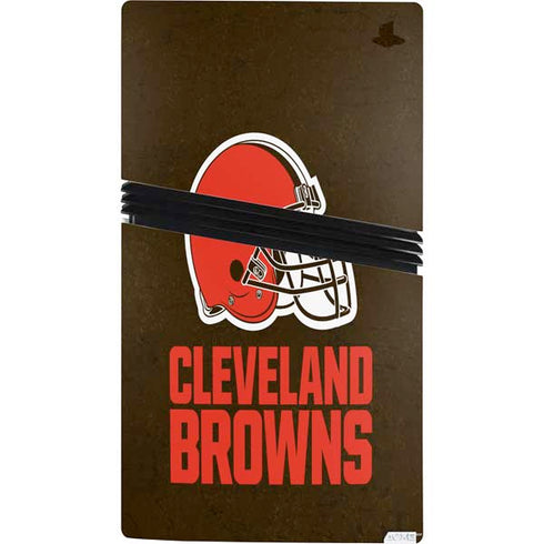NFL Cleveland Browns Distressed PS5 Pro Bundle Skin