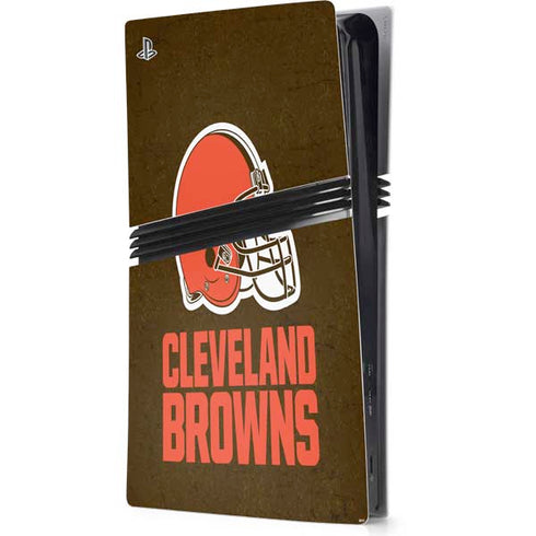 NFL Cleveland Browns Distressed PS5 Pro Console Skin