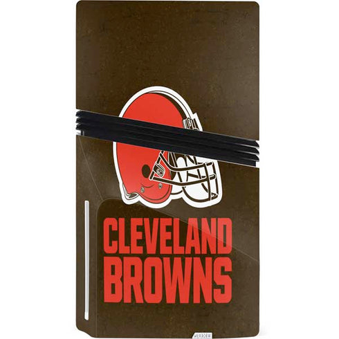 NFL Cleveland Browns Distressed PS5 Pro Disk Console Skin