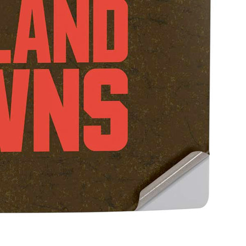 NFL Cleveland Browns Distressed PS5 Pro Disk Console Skin