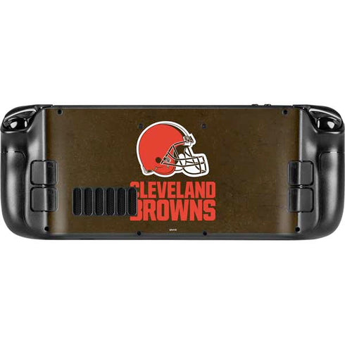 NFL Cleveland Browns Distressed Steam Deck Handheld Gaming Computer OLED Skin