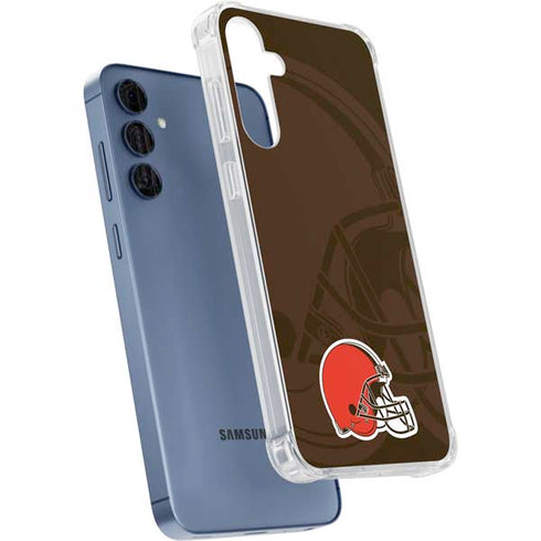 NFL Cleveland Browns Double Vision Galaxy A55 5G Clear Case