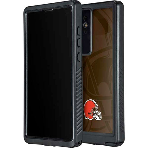 NFL Cleveland Browns Double Vision Galaxy S24 Ultra Waterproof Case