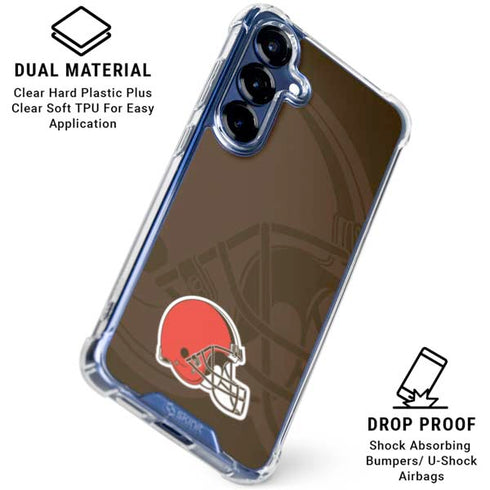 NFL Cleveland Browns Double Vision Galaxy S25 Clear Case