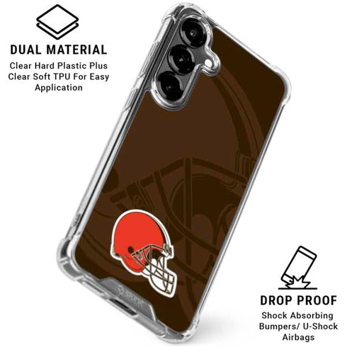 NFL Cleveland Browns Double Vision Galaxy S26 Plus Clear Case