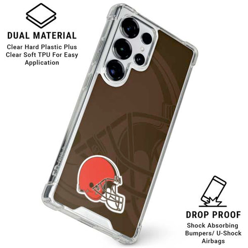 NFL Cleveland Browns Double Vision Galaxy S26 Ultra Clear Case