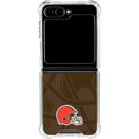 NFL Cleveland Browns Double Vision Galaxy Z Flip6 Clear Case