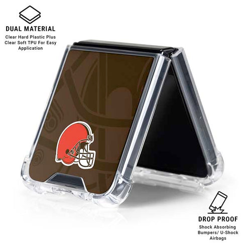 NFL Cleveland Browns Double Vision Galaxy Z Flip6 Clear Case