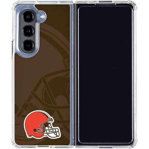 NFL Cleveland Browns Double Vision Galaxy Z Fold5 5G Clear Case