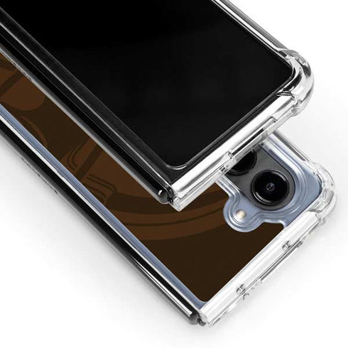 NFL Cleveland Browns Double Vision Galaxy Z Fold5 5G Clear Case