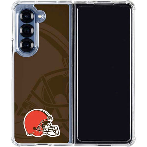NFL Cleveland Browns Double Vision Galaxy Z Fold6 Clear Case