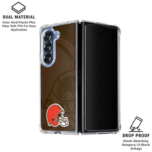NFL Cleveland Browns Double Vision Galaxy Z Fold6 Clear Case
