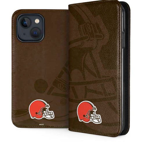 NFL Cleveland Browns Double Vision iPhone 15 Plus Folio Case