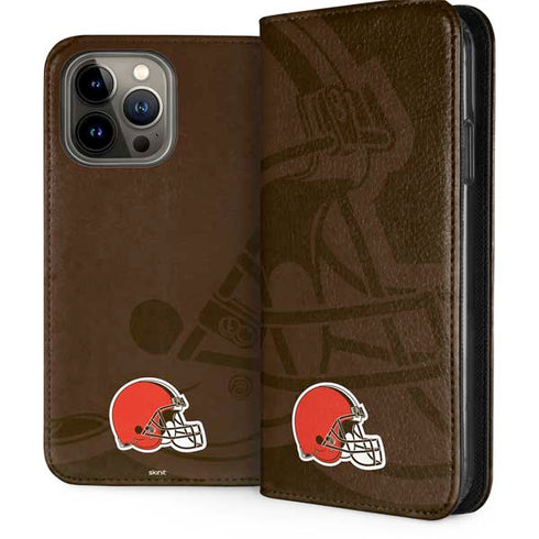 NFL Cleveland Browns Double Vision iPhone 15 Pro Max Folio Case