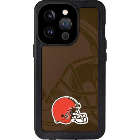 NFL Cleveland Browns Double Vision iPhone 15 Pro Waterproof Case
