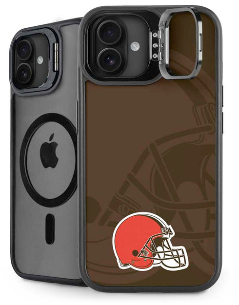 NFL Cleveland Browns Double Vision iPhone 16 Plus Kickstand Case