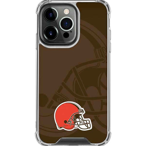NFL Cleveland Browns Double Vision iPhone 16 Pro Max Clear Case