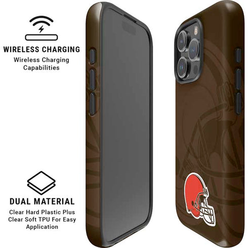 NFL Cleveland Browns Double Vision iPhone 16 Pro Max Magsafe Impact Case