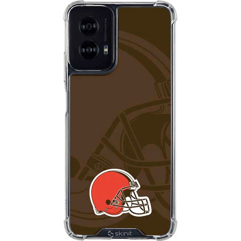 NFL Cleveland Browns Double Vision Moto G Power 5G (2024) Clear Case