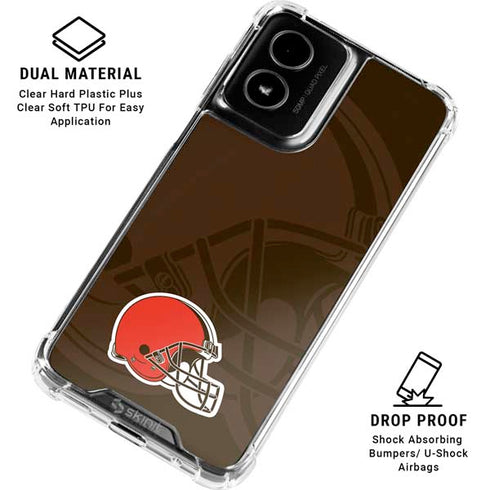 NFL Cleveland Browns Double Vision Moto G Power 5G (2024) Clear Case