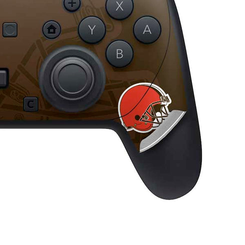 NFL Cleveland Browns Double Vision Nintendo Switch 2 (2025) Pro Controller Skin