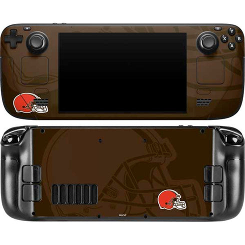 NFL Cleveland Browns Double Vision Steam Deck Handheld Gaming Computer OLED Skin