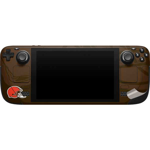 NFL Cleveland Browns Double Vision Steam Deck Handheld Gaming Computer Skin